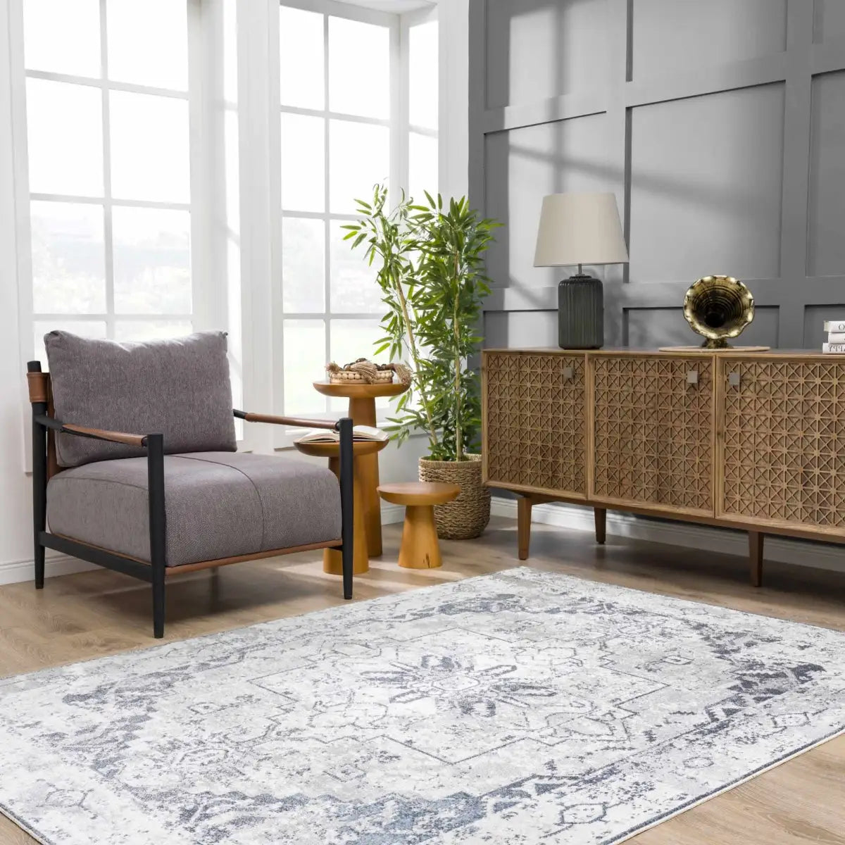 Ivory Hera Washable Area Rug - Boutique Rugs