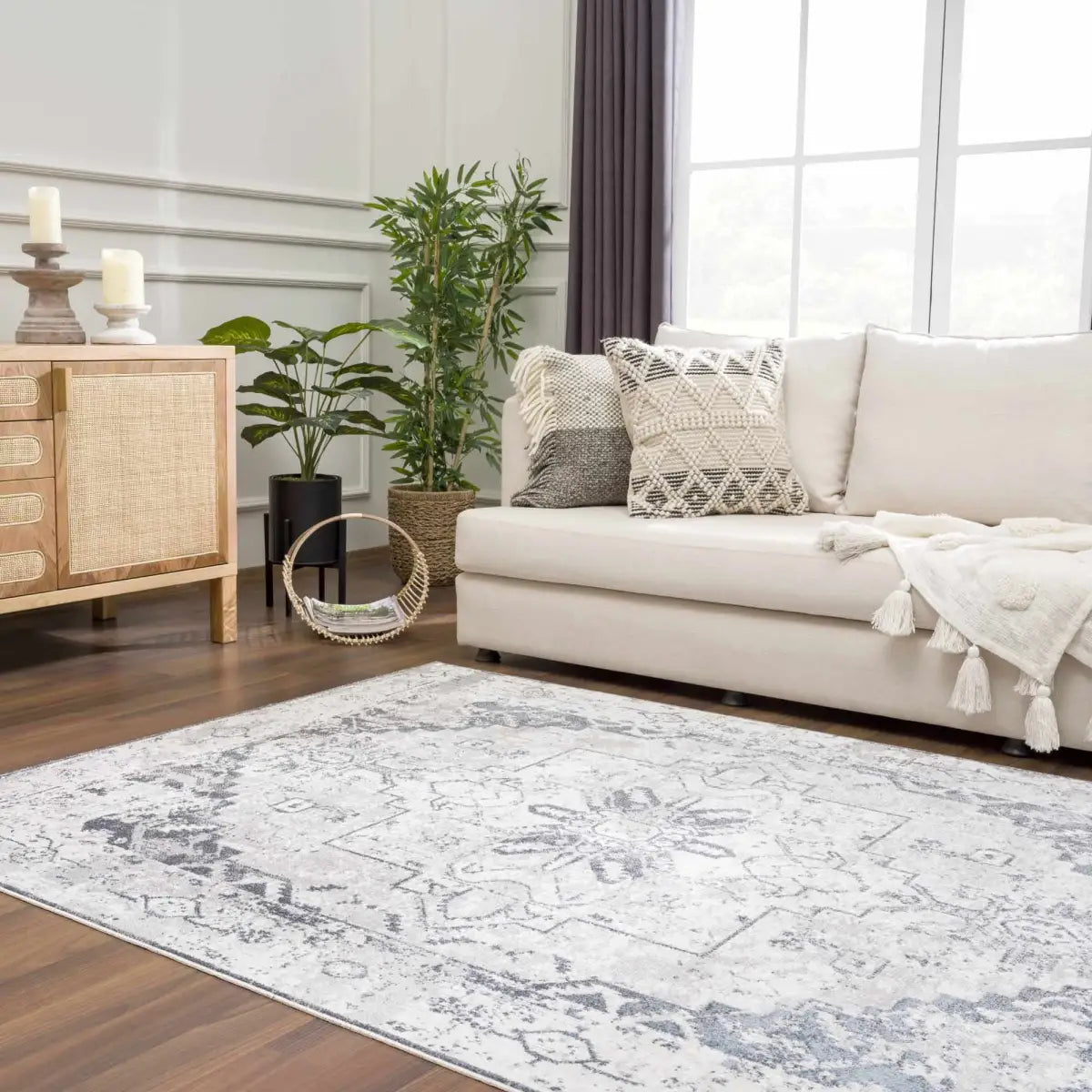 Ivory Hera Washable Area Rug - Boutique Rugs