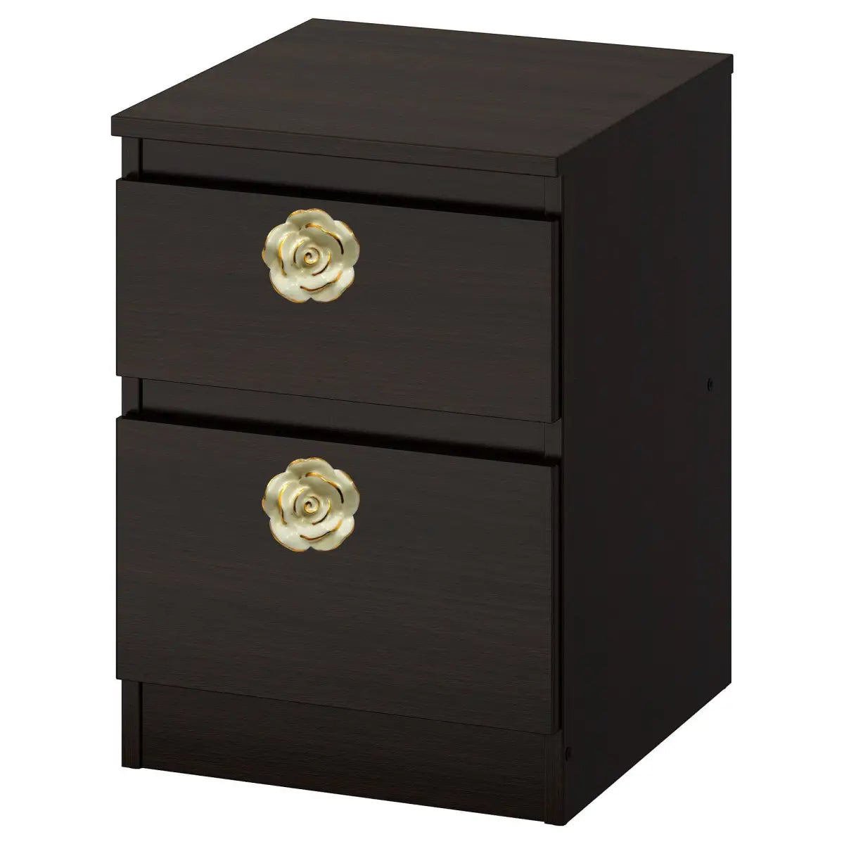 Ivory Rose Ceramic Knob large (each) - Perilla Home