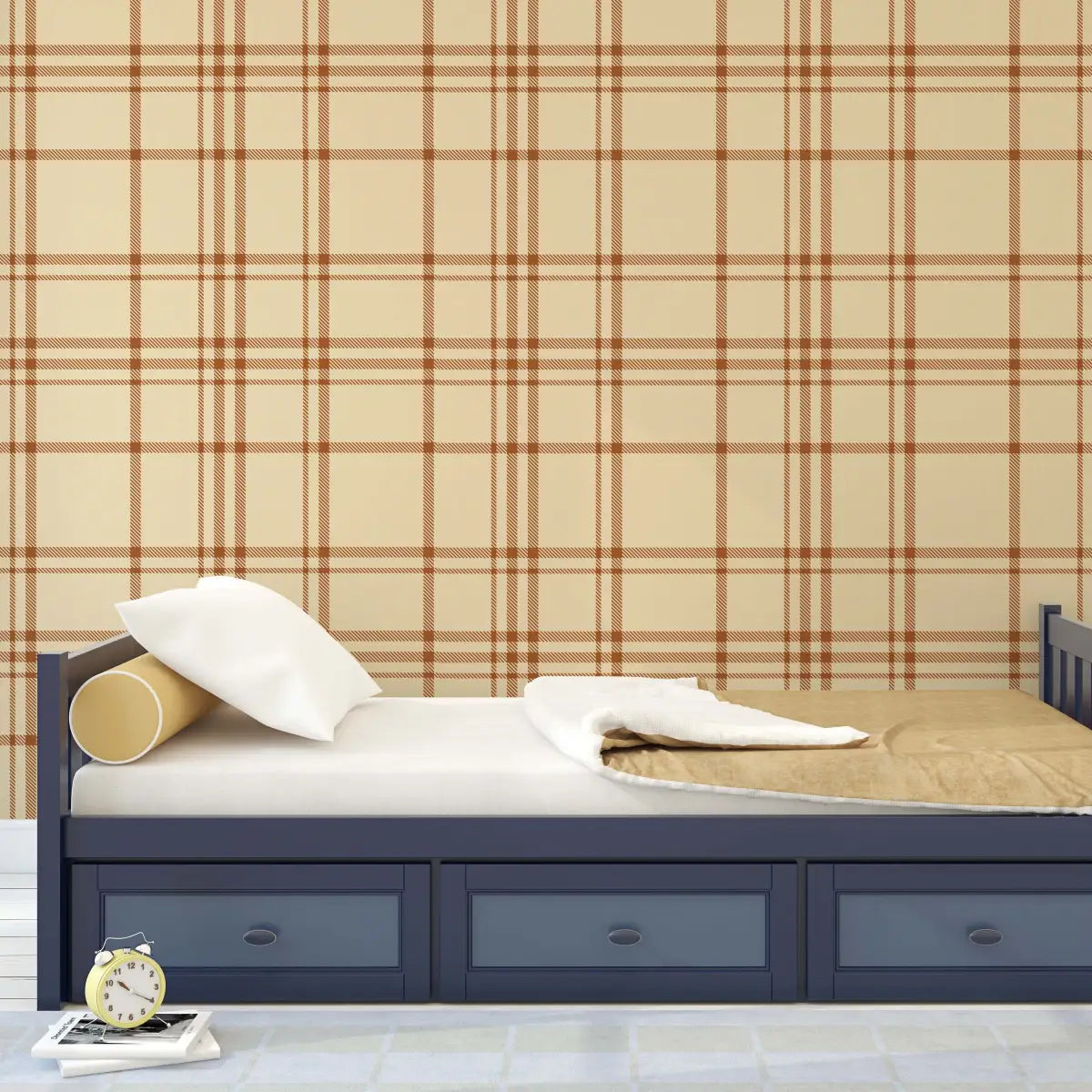 Jack Wallpaper - Classic Brown Plaid - Loomwell Home Goods