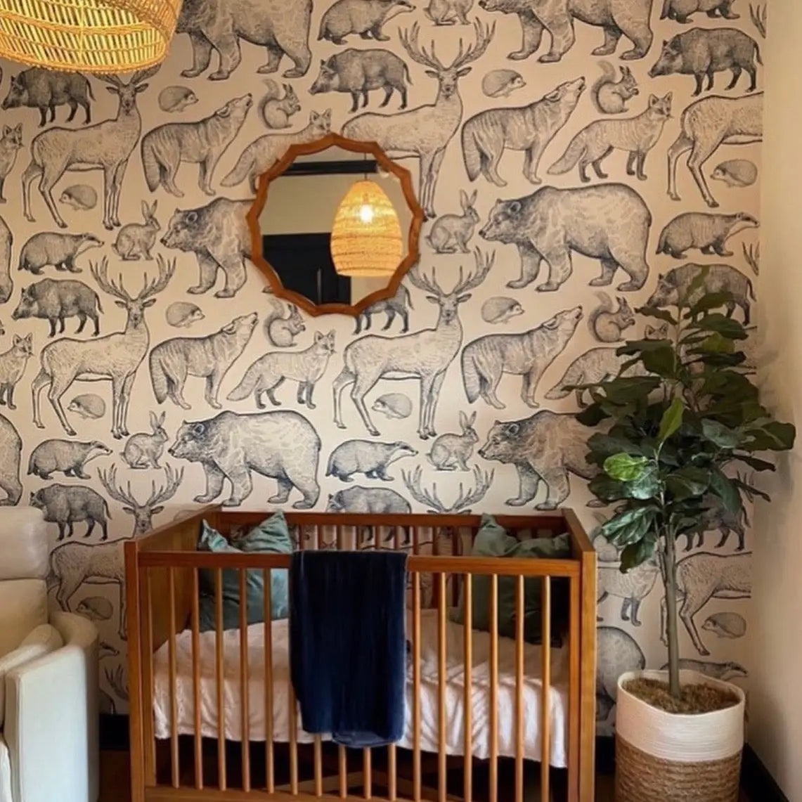 James Wallpaper - Animal Sketches - Loomwell Home Goods