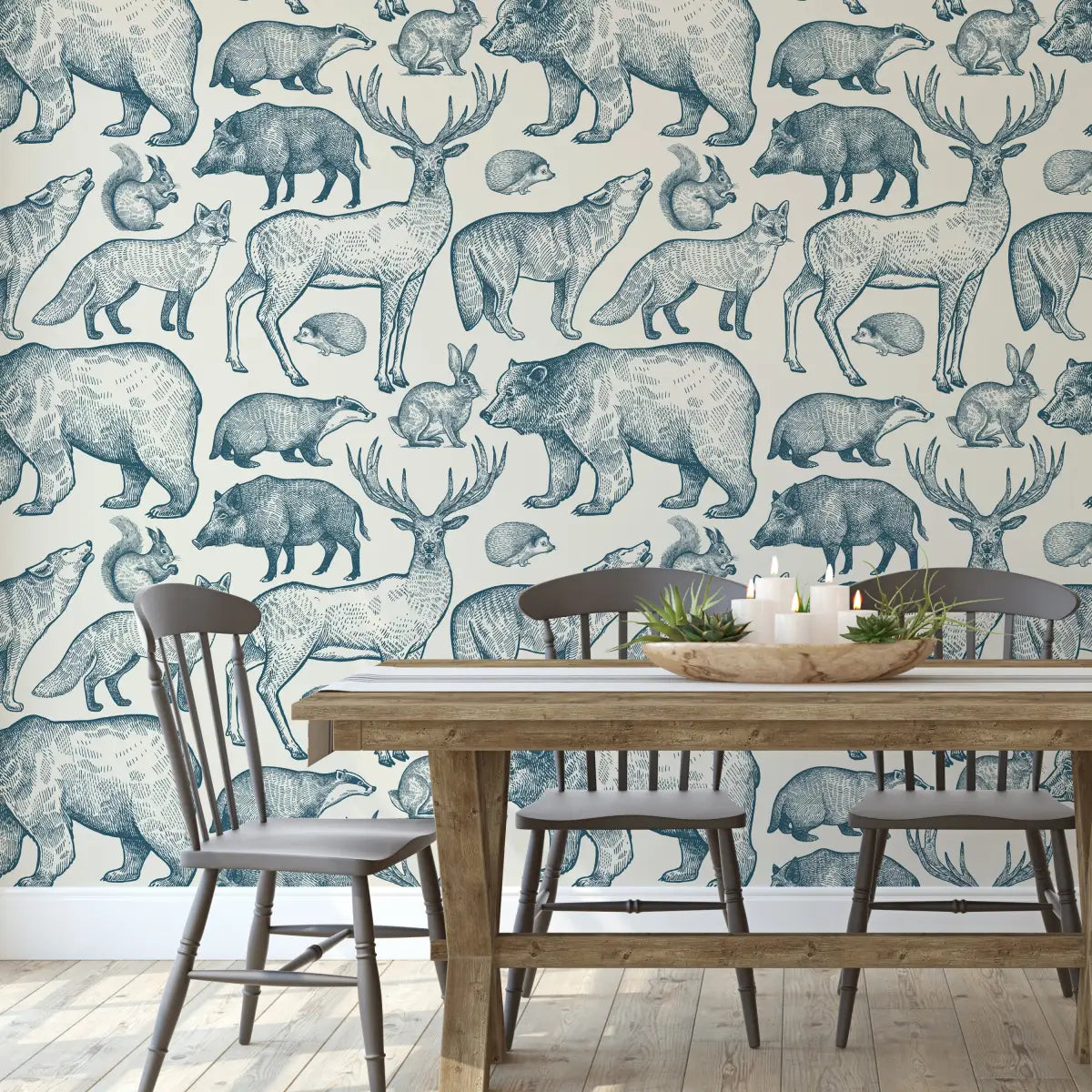 James Wallpaper - Animal Sketches - Loomwell Home Goods