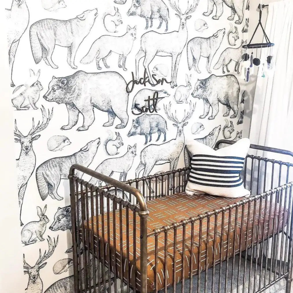 James Wallpaper - Animal Sketches - Loomwell Home Goods