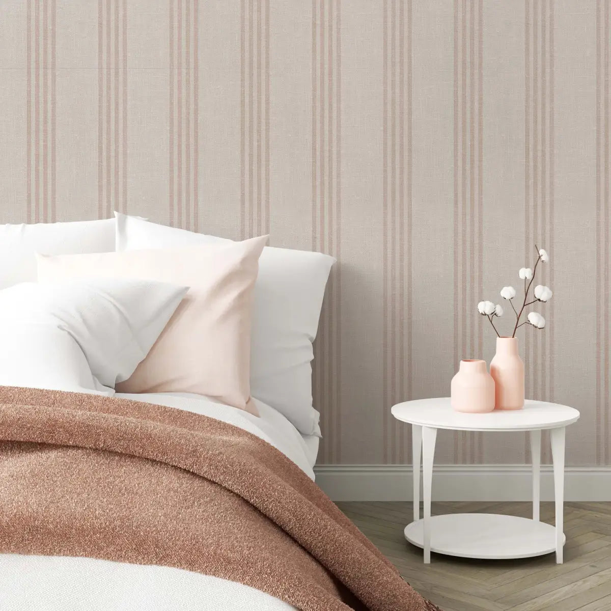 Jamie Wallpaper - Fabric Skinny Stripes - Loomwell Home Goods