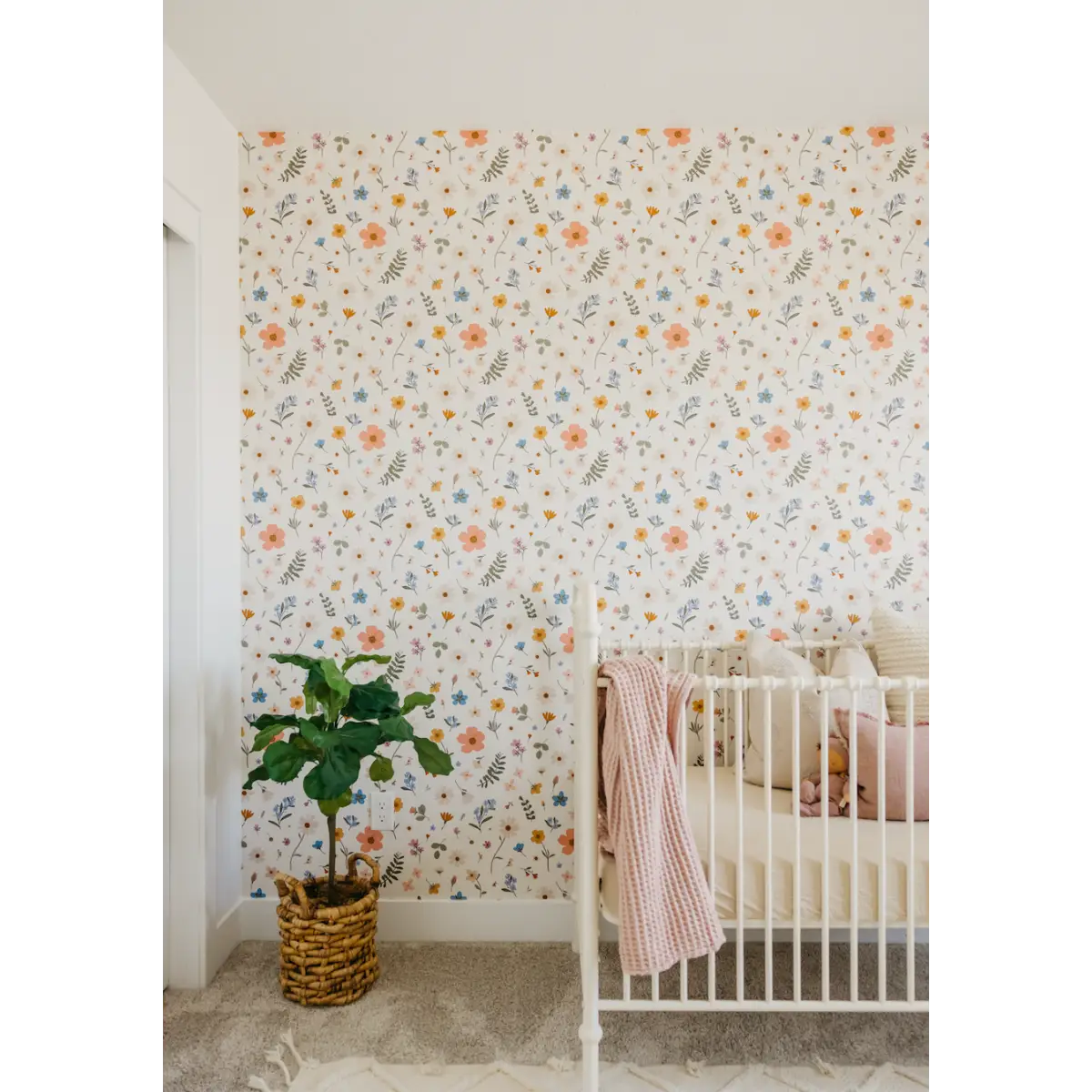 Jane Wallpaper - Pastel Flowers - by Joannie Houle - Loomwell Home Goods