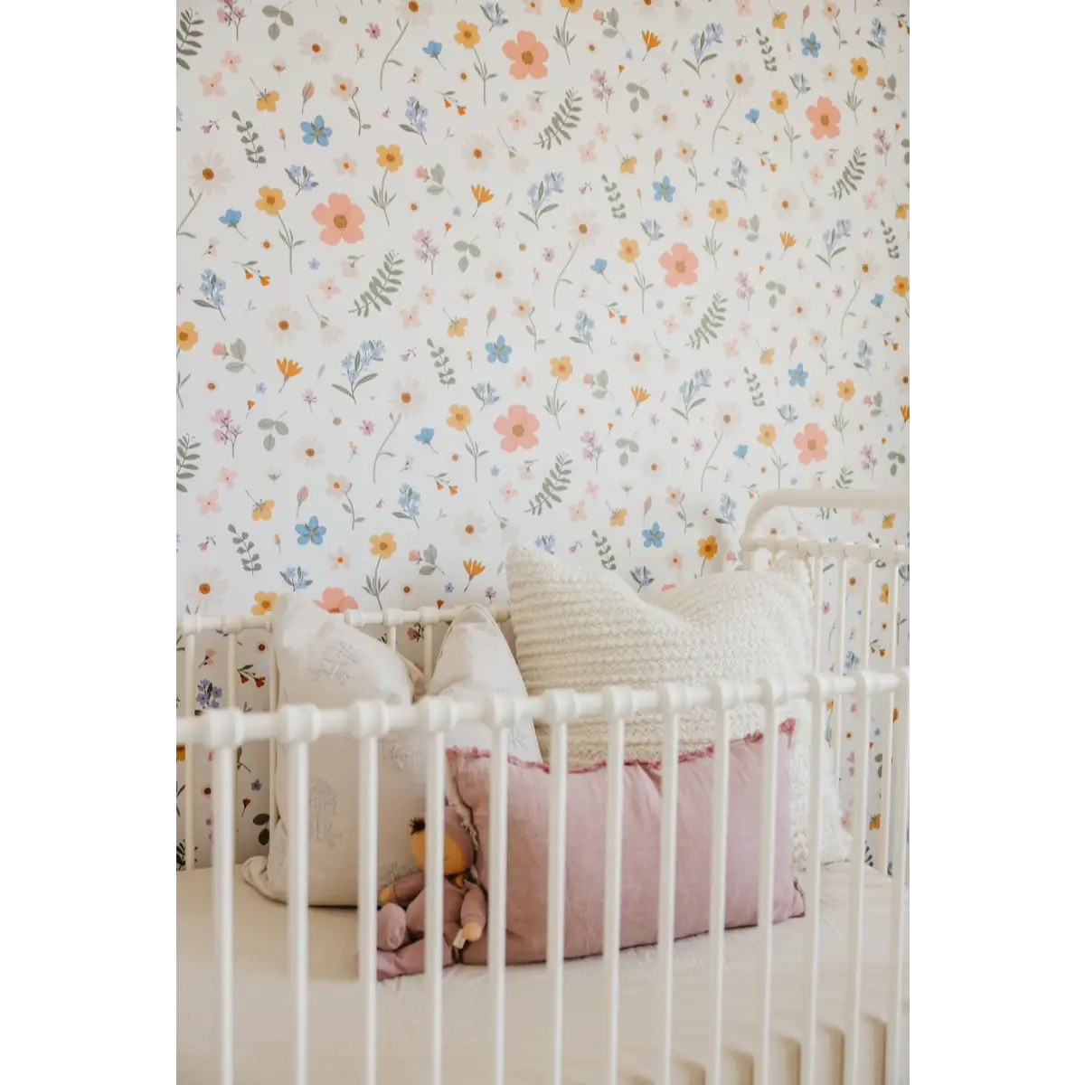 Jane Wallpaper - Pastel Flowers - by Joannie Houle - Loomwell Home Goods