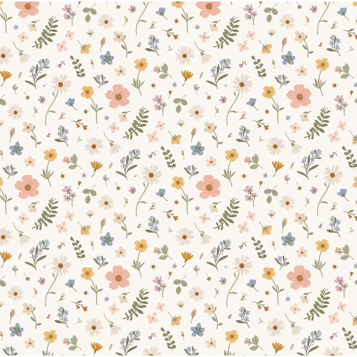 Jane Wallpaper - Pastel Flowers - by Joannie Houle - Sample 1 foot by 1 foot - Loomwell Home Goods