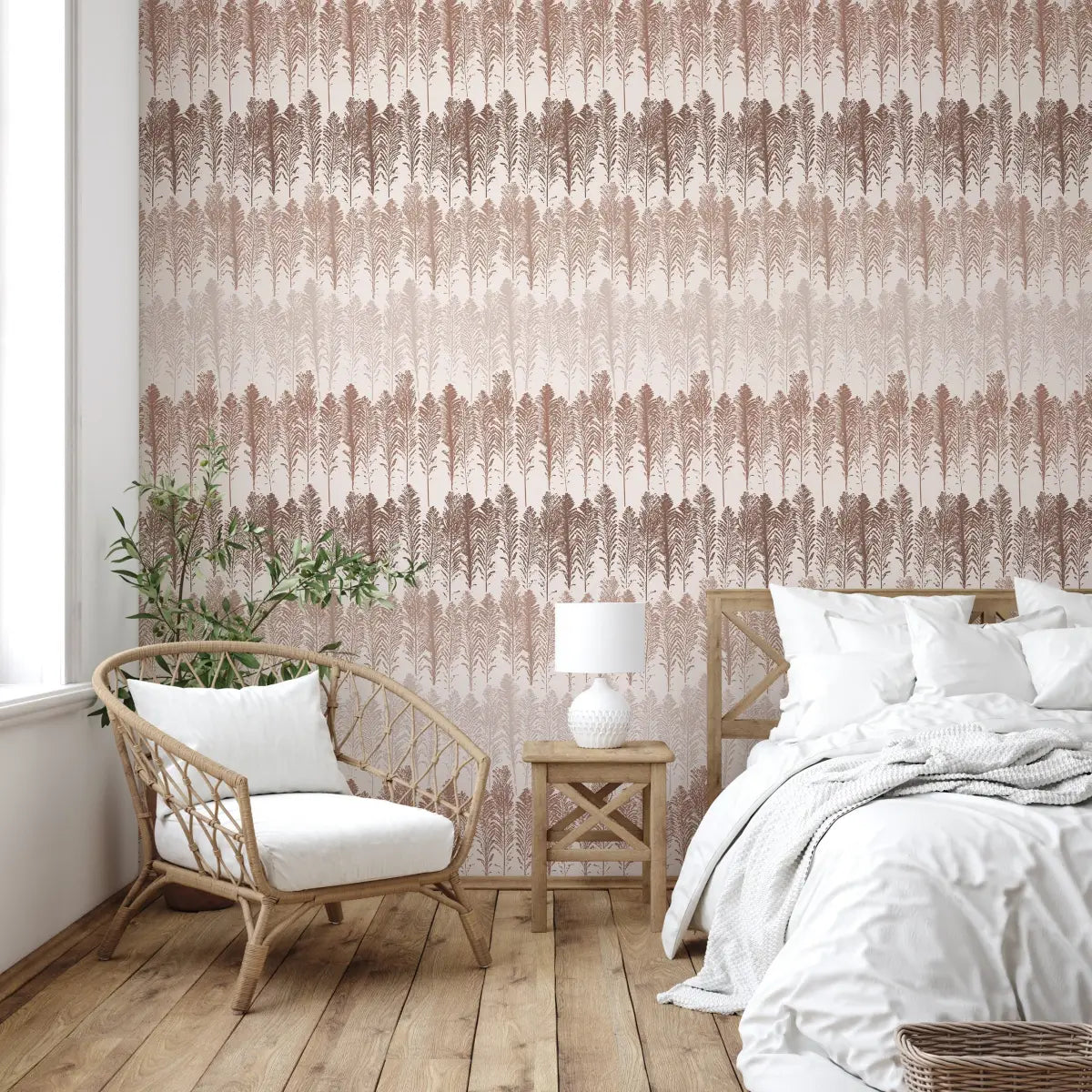 Jansen Wallpaper - Feathery Stripes - by Rusky Rose by Amy - Loomwell Home Goods