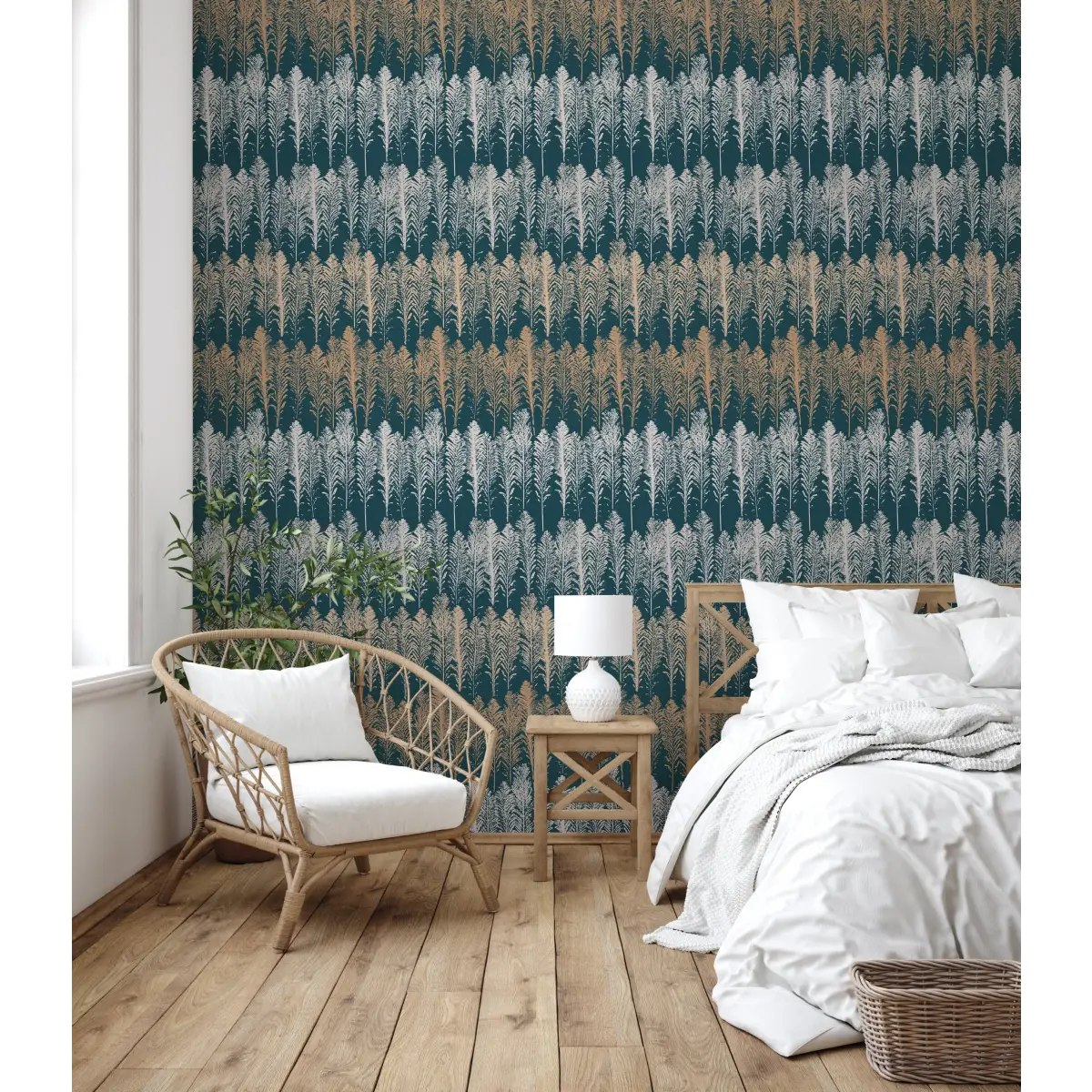 Jansen Wallpaper - Feathery Stripes - by Rusky Rose by Amy - Loomwell Home Goods