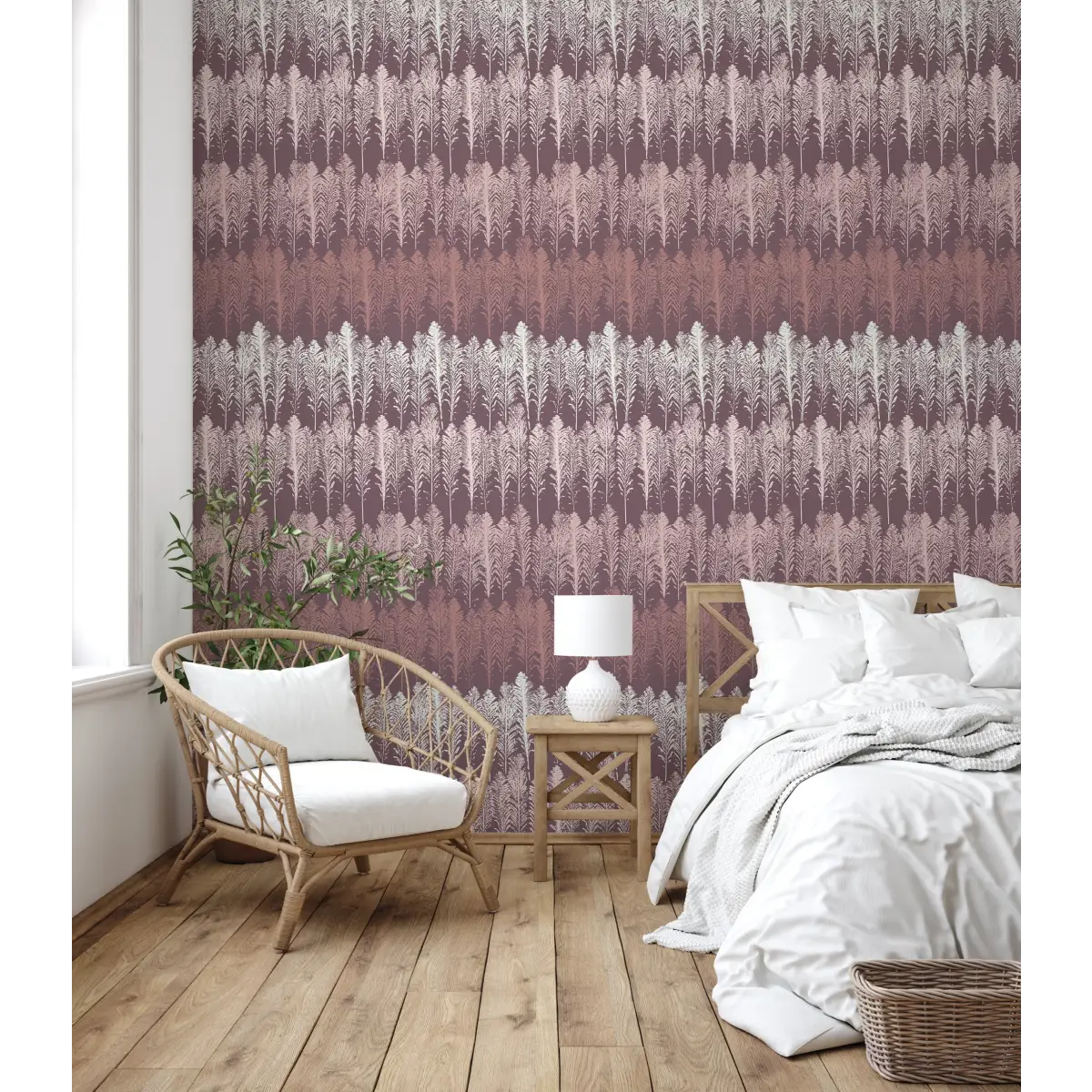 Jansen Wallpaper - Feathery Stripes - by Rusky Rose by Amy - Loomwell Home Goods