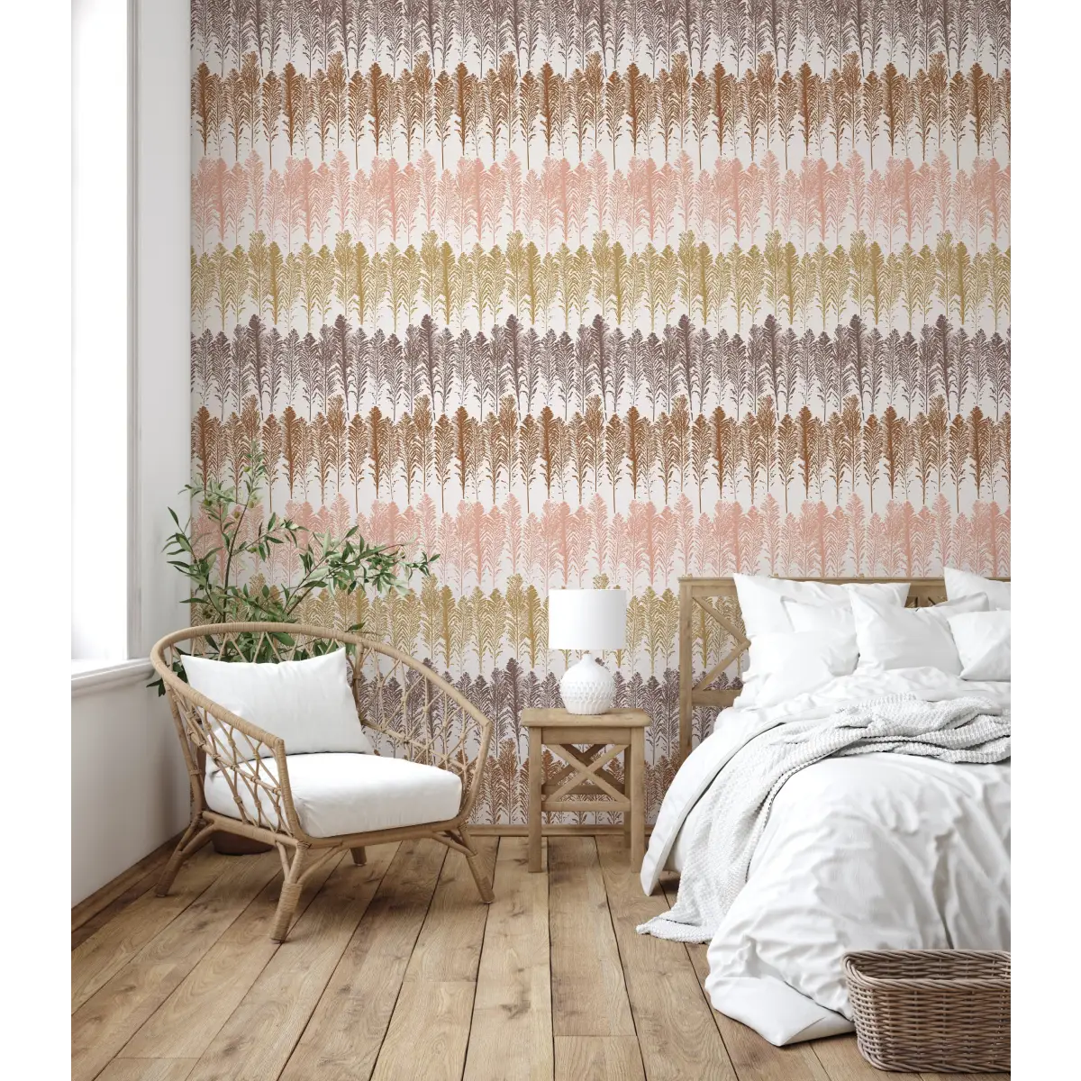 Jansen Wallpaper - Feathery Stripes - by Rusky Rose by Amy - Loomwell Home Goods