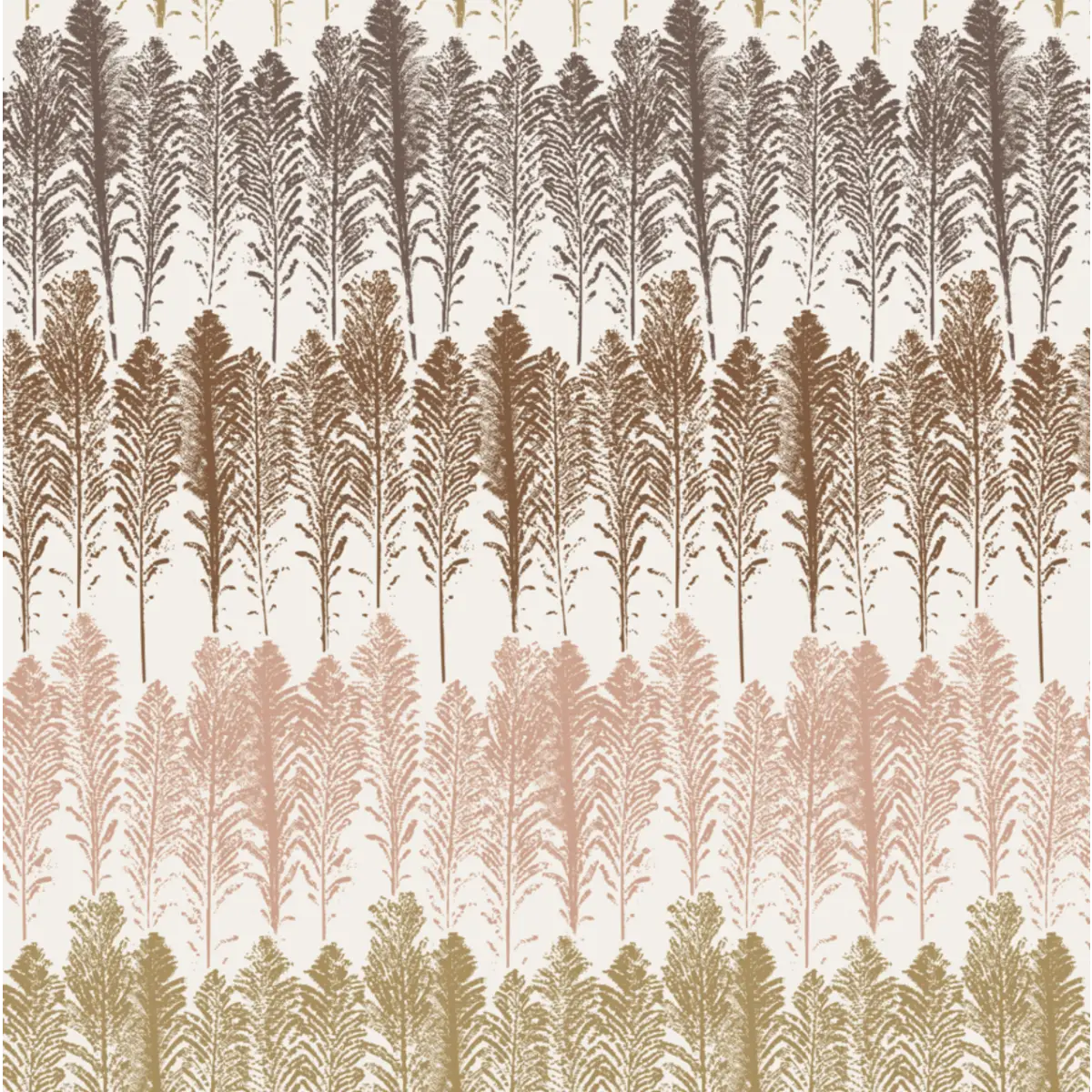 Jansen Wallpaper - Feathery Stripes - by Rusky Rose by Amy - Sample 1 foot by 1 foot / Brown and Pink - Loomwell Home