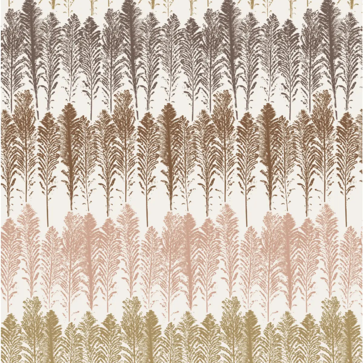 Jansen Wallpaper - Feathery Stripes - by Rusky Rose by Amy - Sample 1 foot by 1 foot / Brown and Pink - Loomwell Home