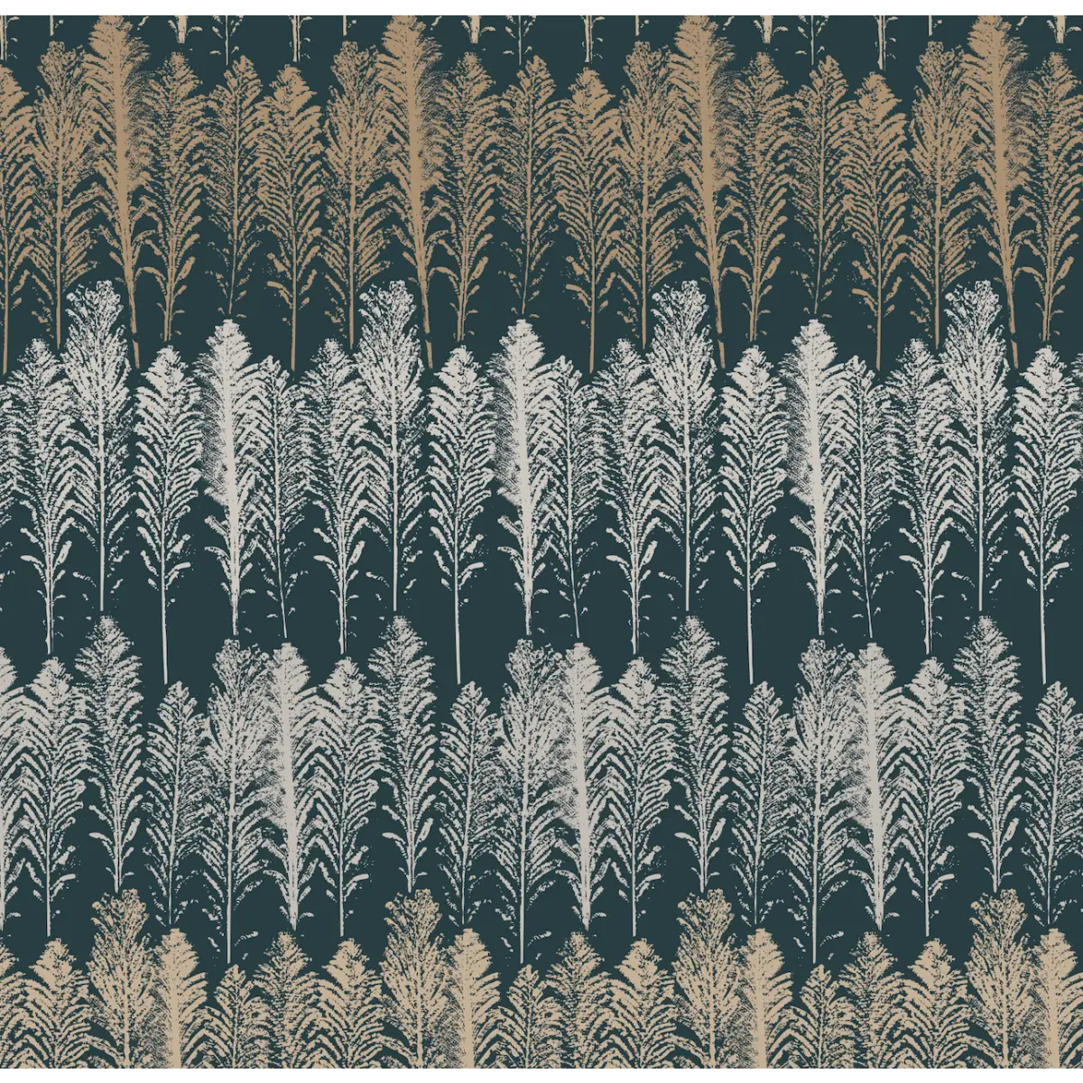 Jansen Wallpaper - Feathery Stripes - by Rusky Rose by Amy - Sample 1 foot by 1 foot / Teal and Neutral - Loomwell Home