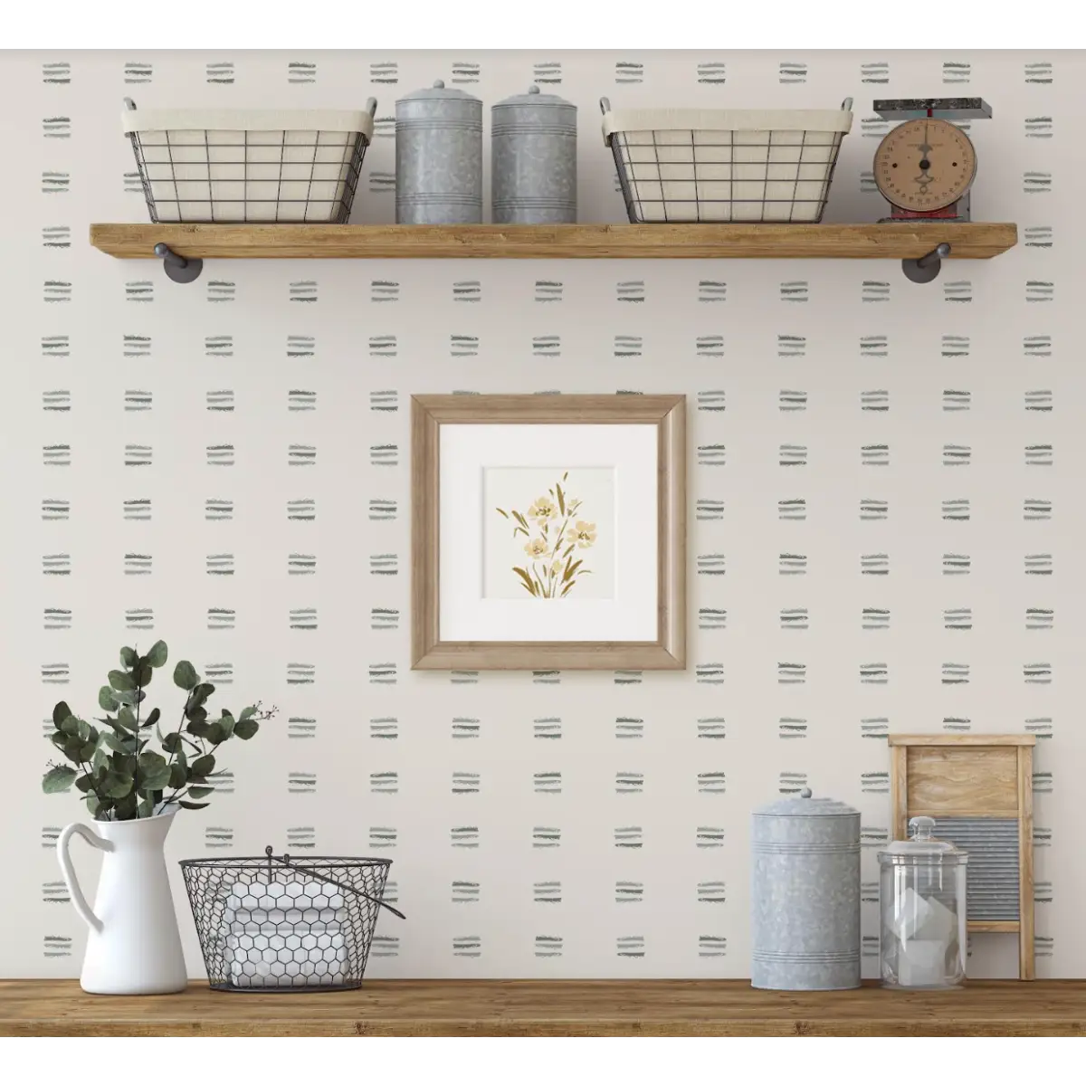 Jasper Wallpaper - Gray Crayon Lines - by Melissa Johnson Design - Loomwell Home Goods