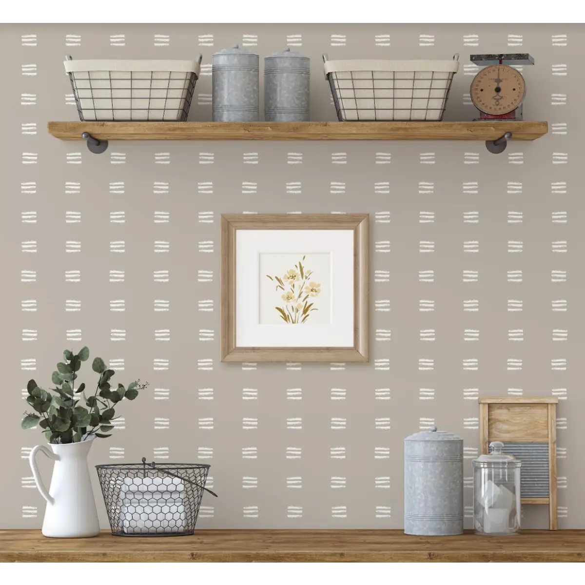 Jasper Wallpaper - Gray Crayon Lines - by Melissa Johnson Design - Loomwell Home Goods