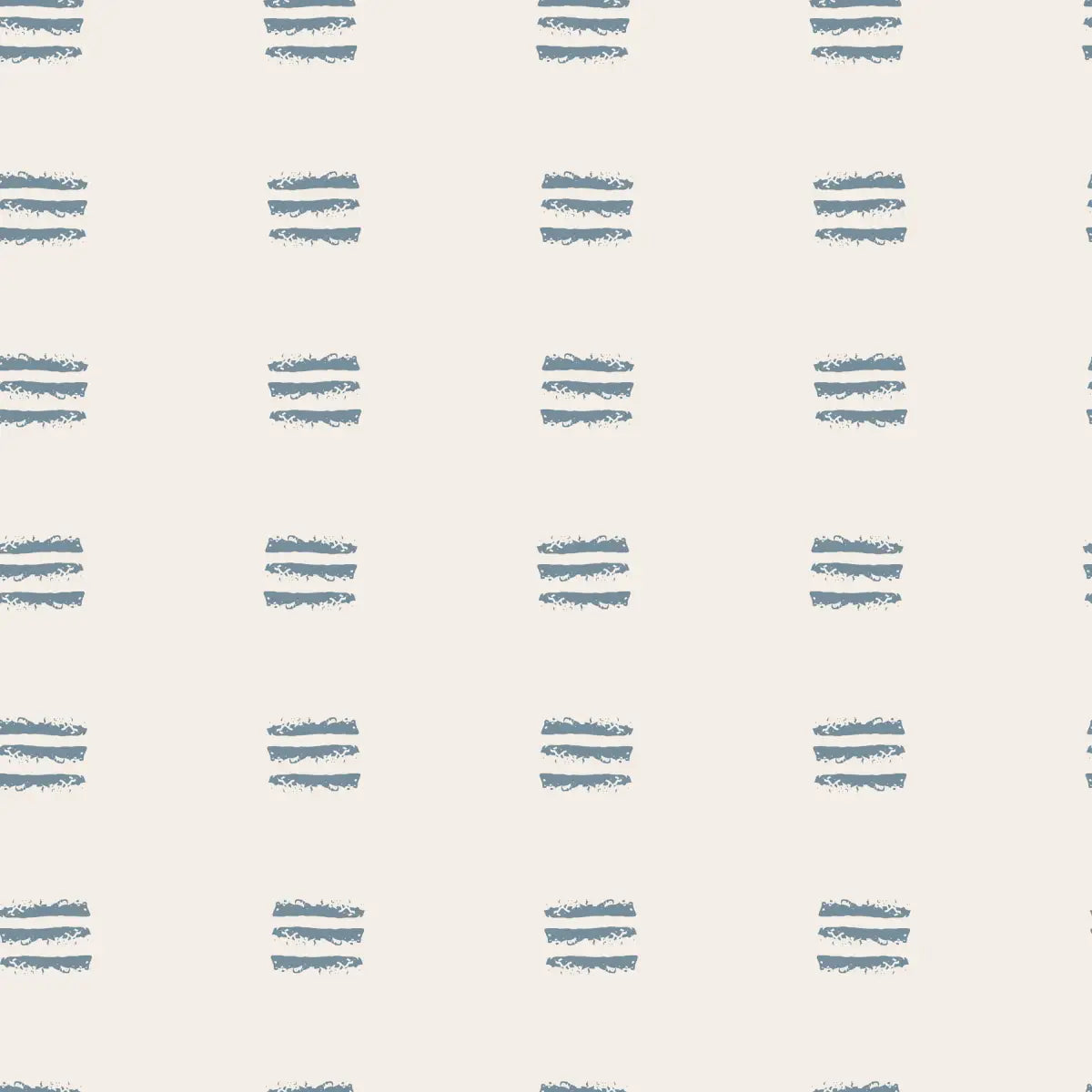 Jasper Wallpaper - Gray Crayon Lines - by Melissa Johnson Design - Sample 1 foot by 1 foot / Blue / Small Scale