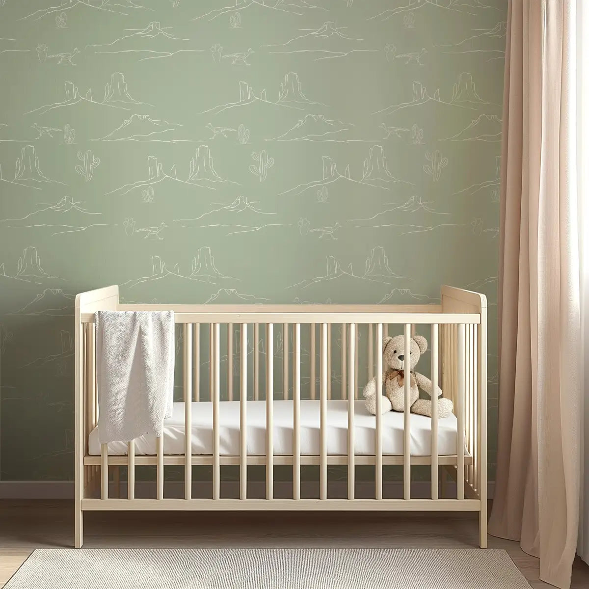Jeb Wallpaper - Southwest Desert Line Drawing - by LeeArt - Loomwell Home Goods