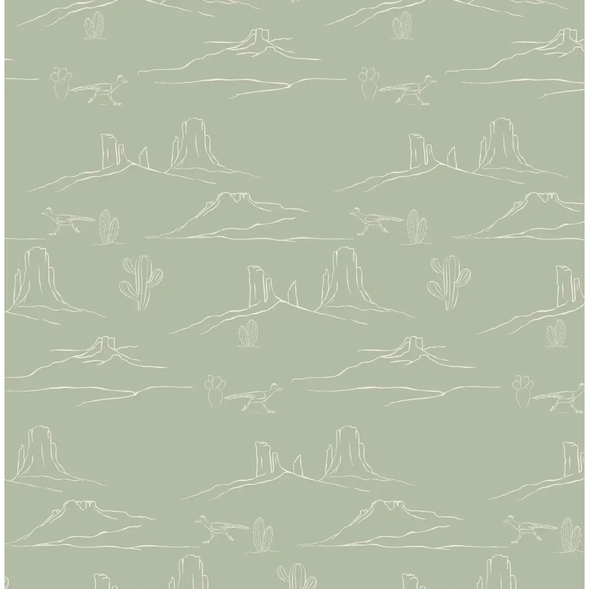 Jeb Wallpaper - Southwest Desert Line Drawing - by LeeArt - Loomwell Home Goods