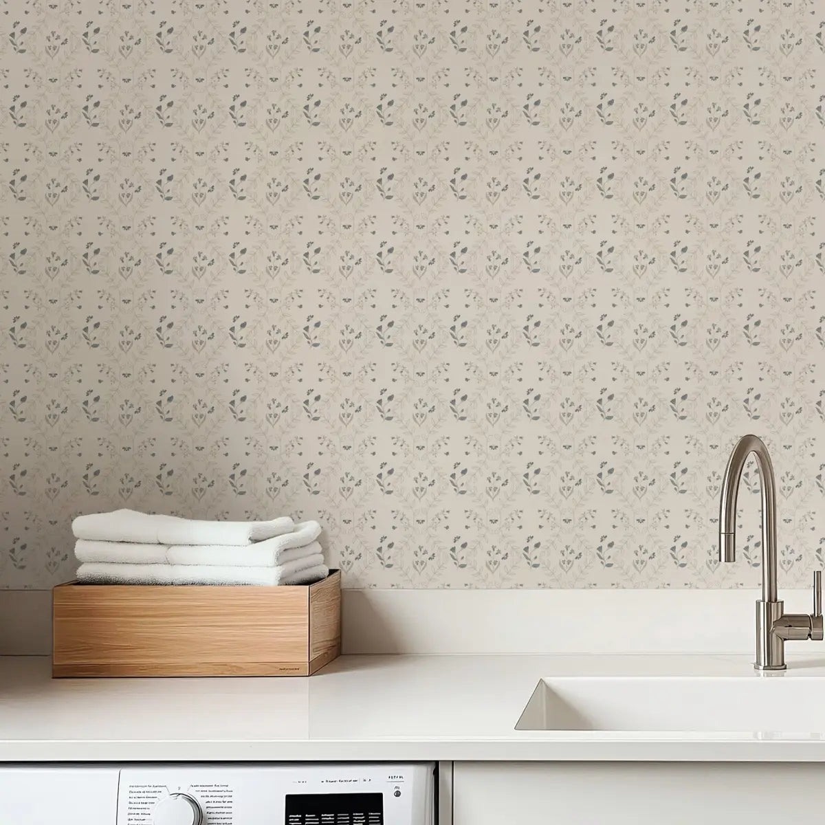 Jennings Wallpaper - Flowers and Bees - by Hannah Langford Design - Loomwell Home Goods