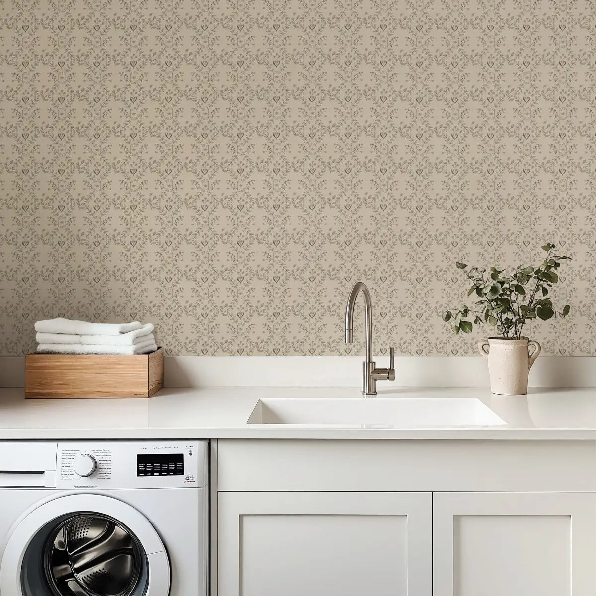 Jennings Wallpaper - Flowers and Bees - by Hannah Langford Design - Loomwell Home Goods