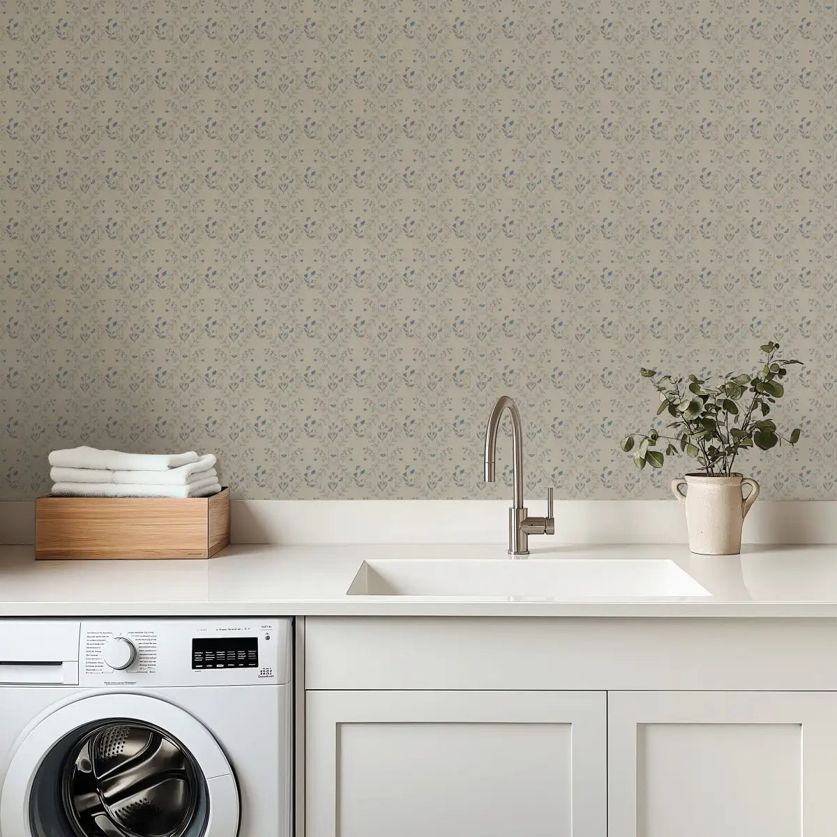 Jennings Wallpaper - Flowers and Bees - by Hannah Langford Design - Loomwell Home Goods