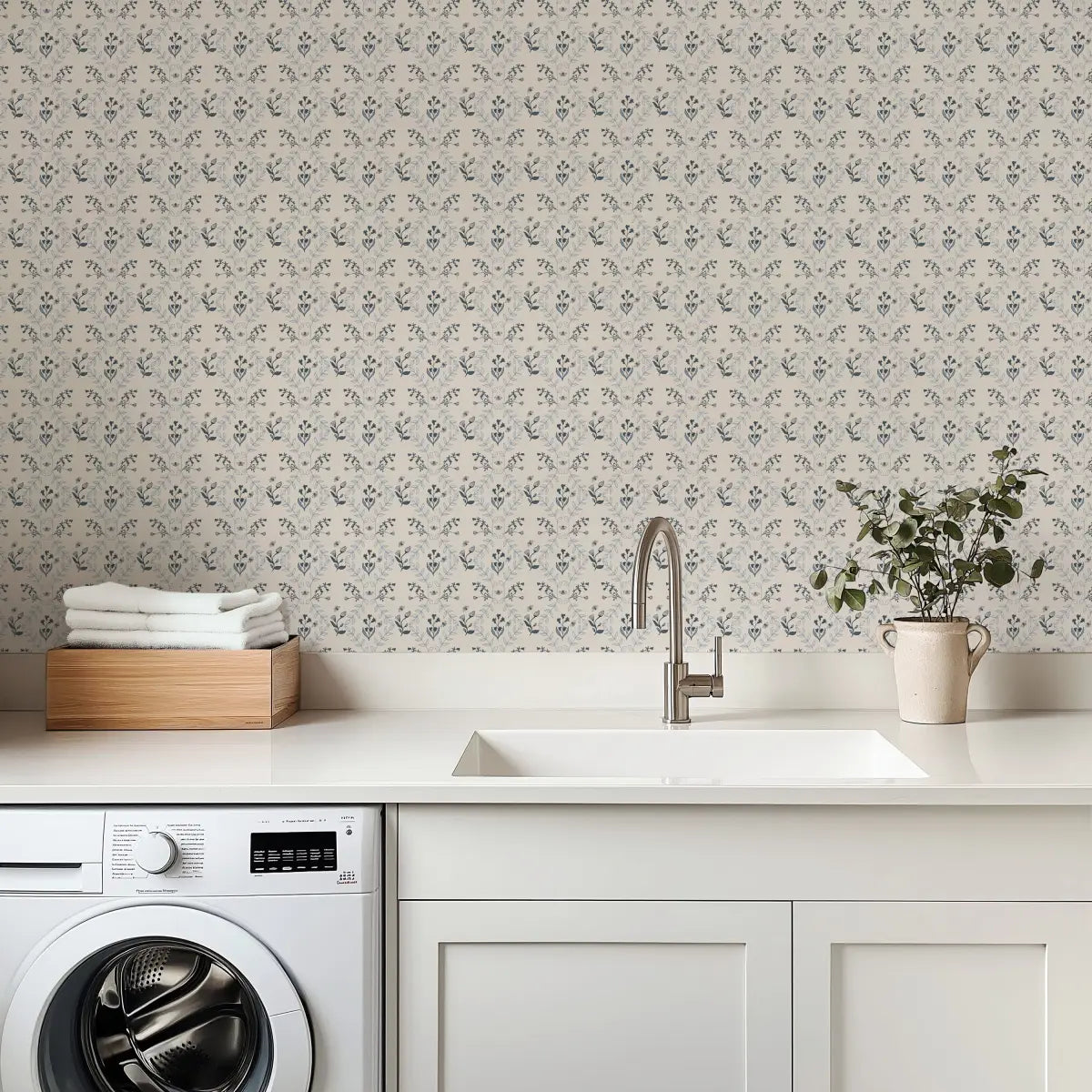 Jennings Wallpaper - Flowers and Bees - by Hannah Langford Design - Loomwell Home Goods