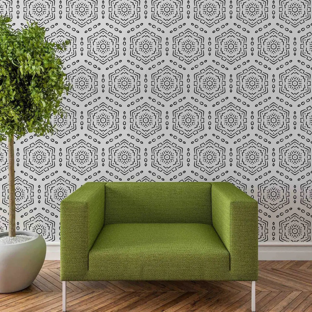 Jett Wallpaper - Geometric Tile Pattern - Loomwell Home Goods