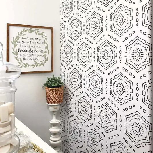 Jett Wallpaper - Geometric Tile Pattern - Loomwell Home Goods