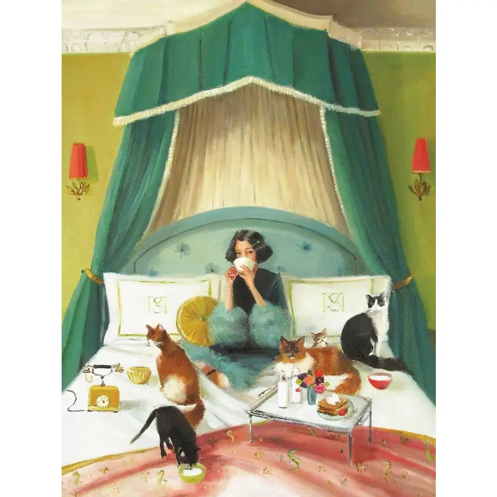 Jigsaw Puzzle - Breakfast in Bed by Janet Hill - 500 Piece - New York Puzzle Company