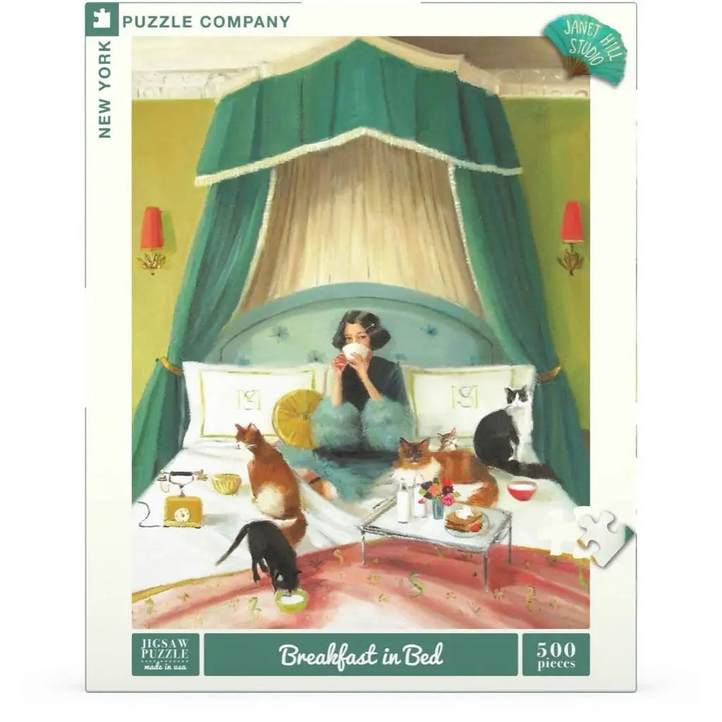 Jigsaw Puzzle - Breakfast in Bed by Janet Hill - 500 Piece - New York Puzzle Company