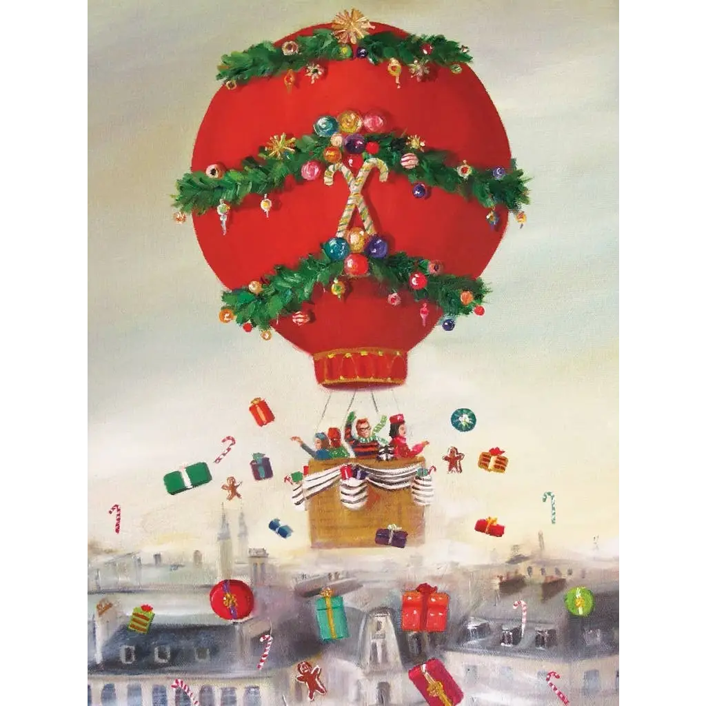 Jigsaw Puzzle - Christmas Balloon Ride - Janet Hill - 500 Piece - New York Puzzle Company