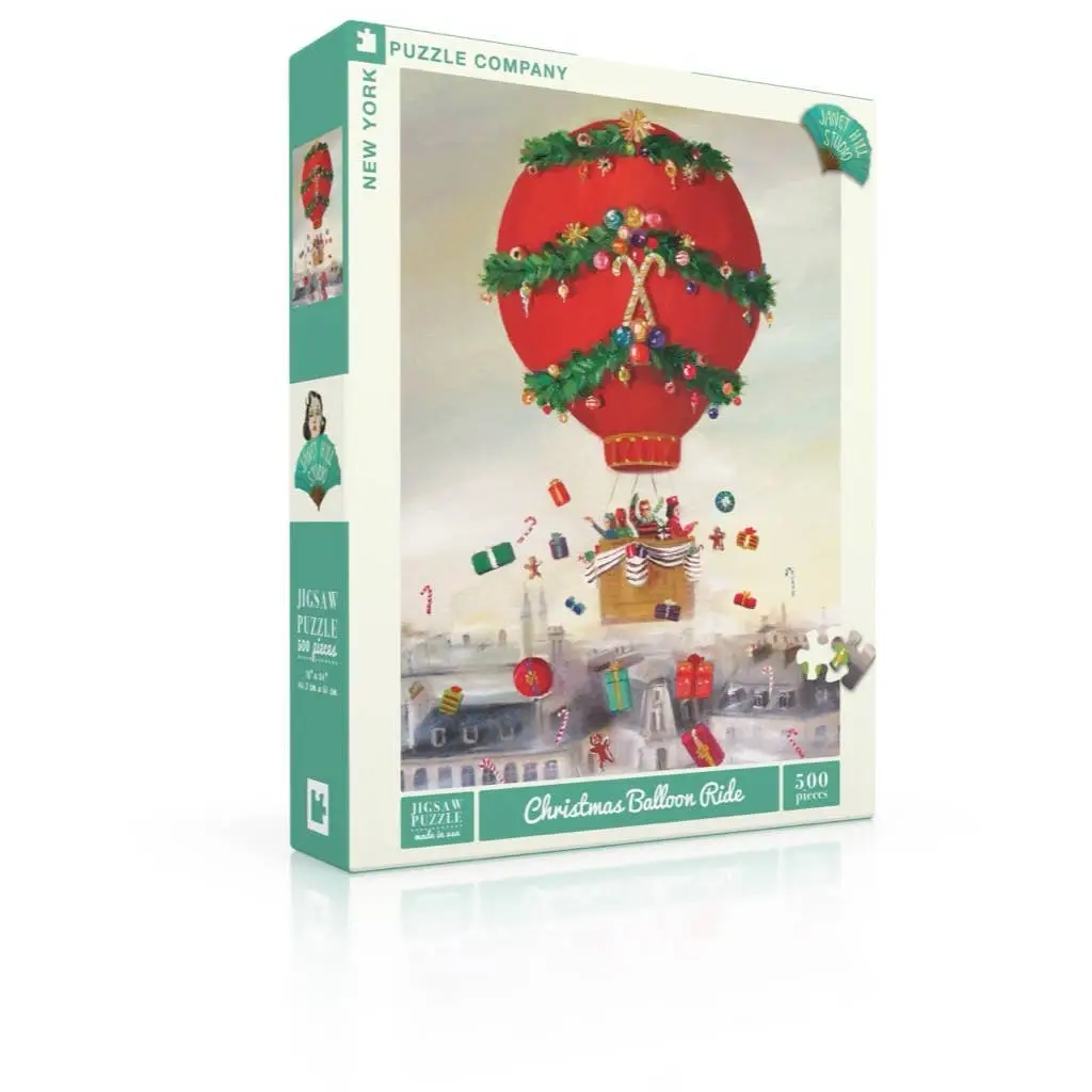 Jigsaw Puzzle - Christmas Balloon Ride - Janet Hill - 500 Piece - New York Puzzle Company