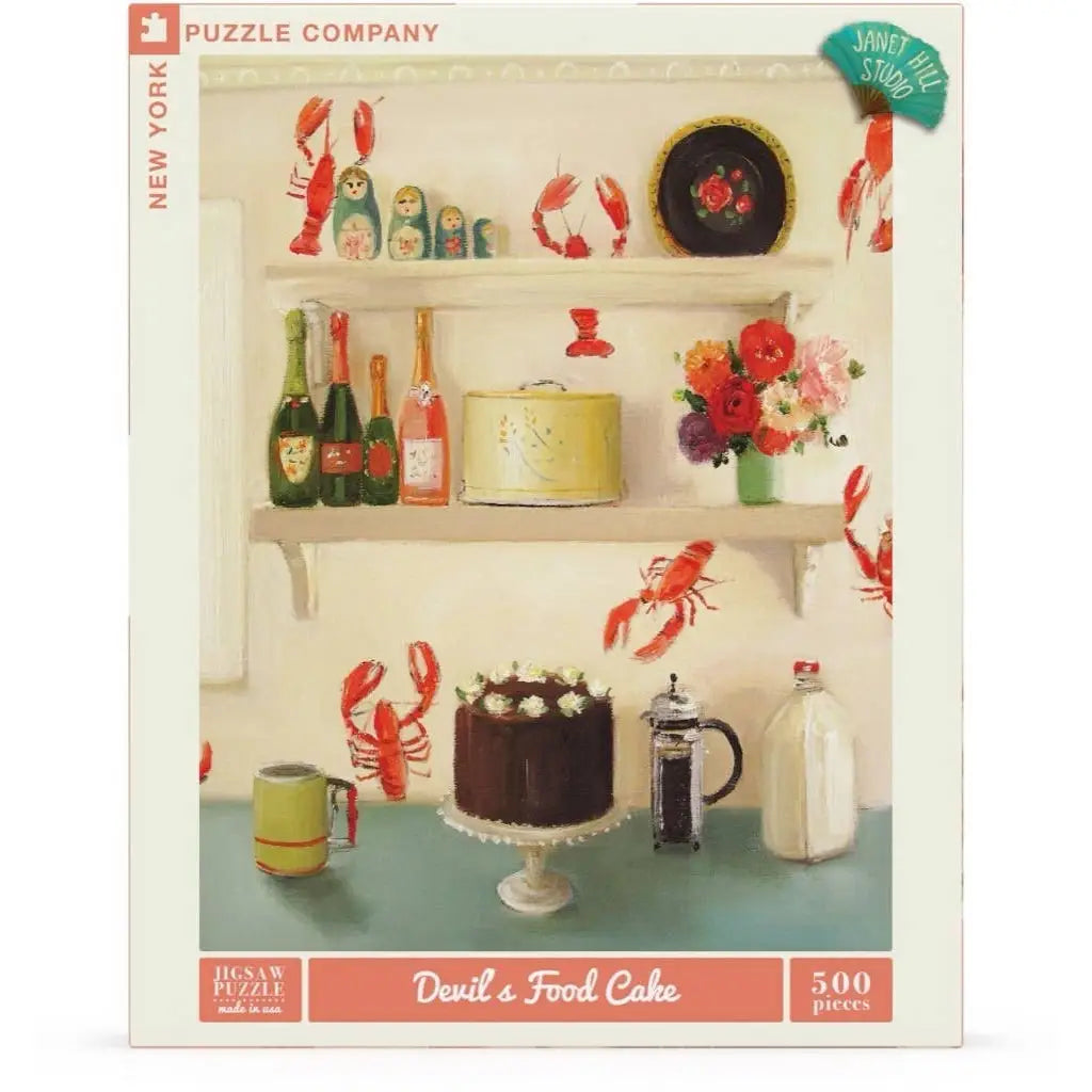 Jigsaw Puzzle - Devil’s Food Cake by Janet Hill - 500 Piece - New York Puzzle Company