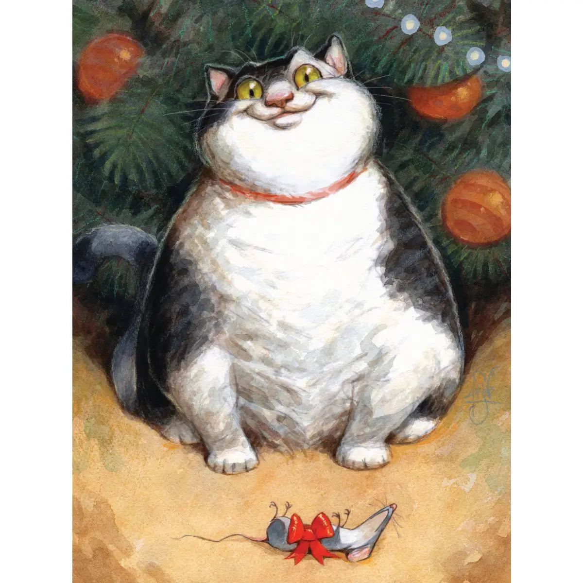Jigsaw Puzzle - Go On Open It! - Cat Lover Christmas - 1000 Piece - New York Puzzle Company