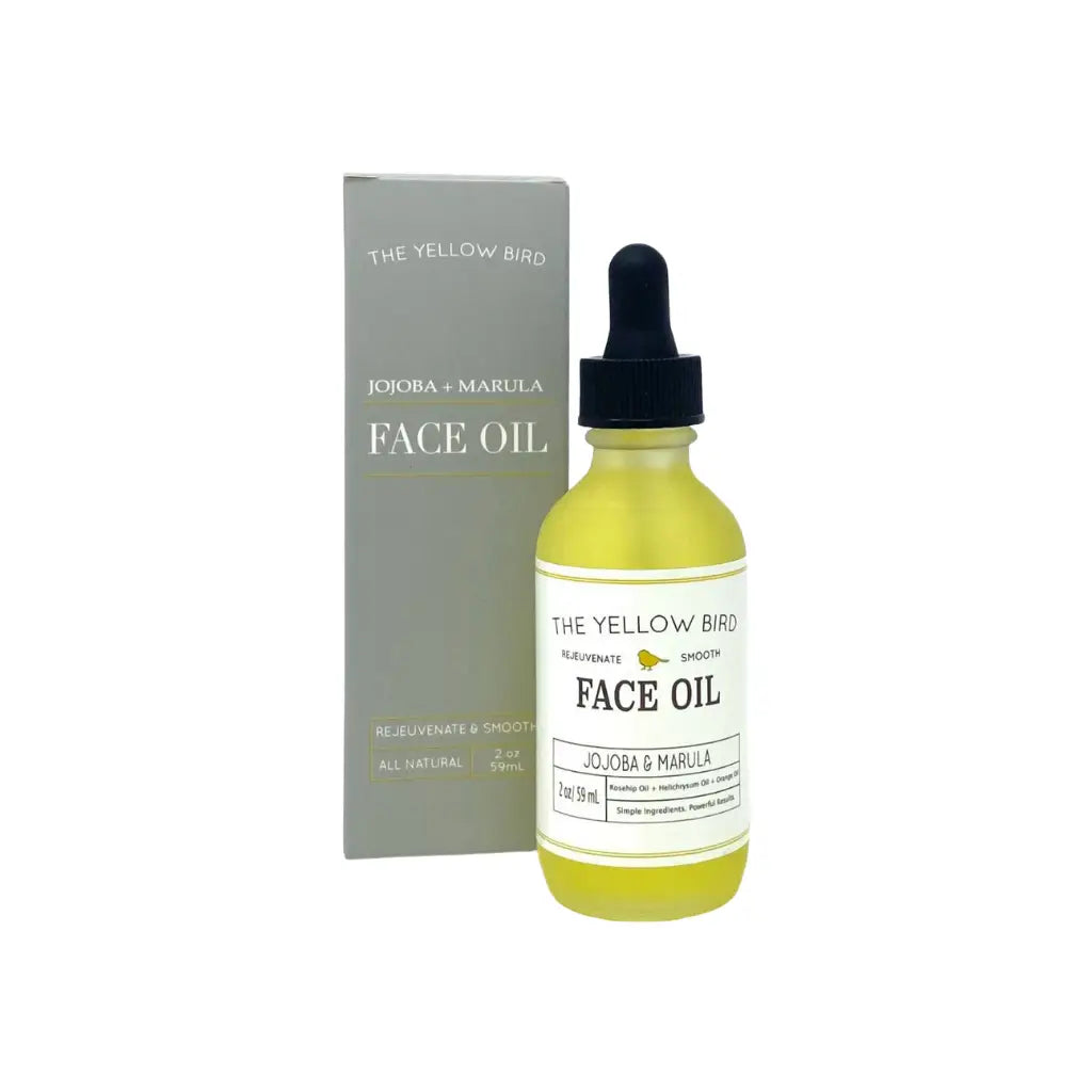 All-Natural Face Oil - Jojoba + Marula - Aging Skin Serum - Face Oil Jar 2oz - The Yellow Bird