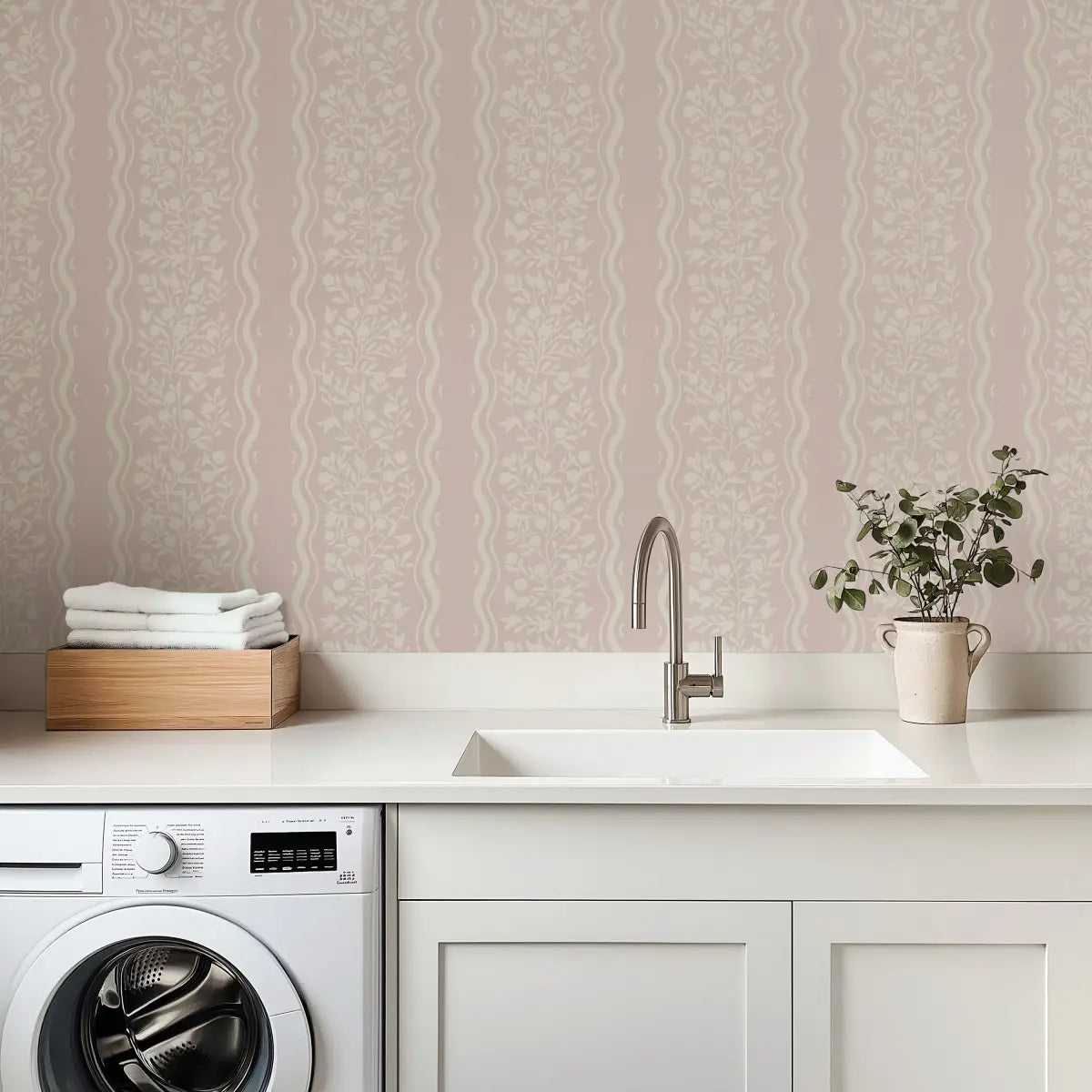Jovy Wallpaper - Petite Floral Cottage Stripe - by Luna Pictata - Loomwell Home Goods