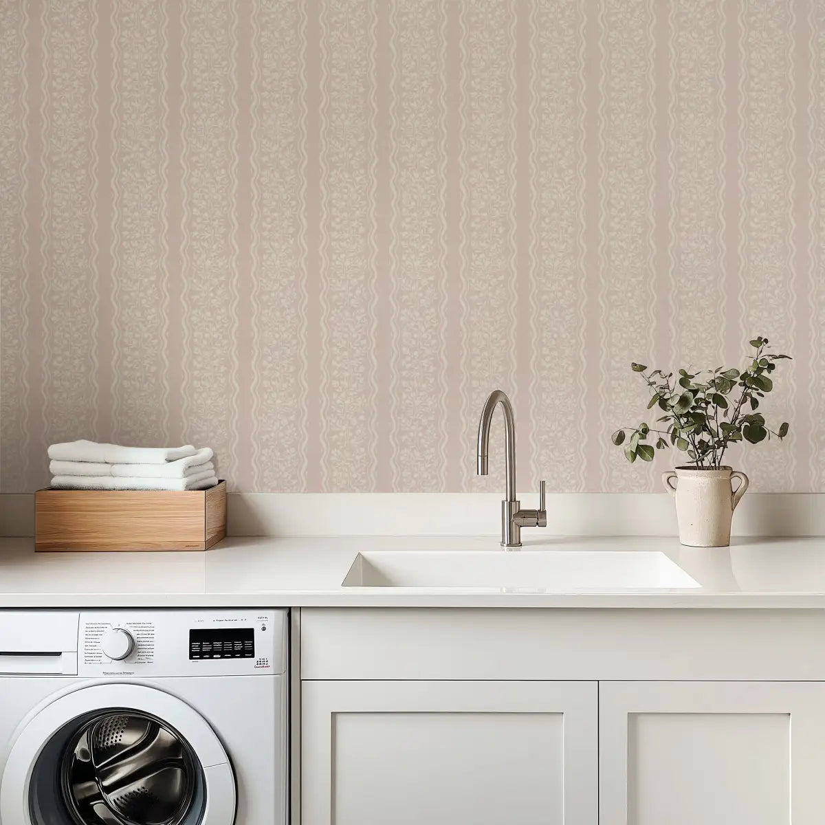 Jovy Wallpaper - Petite Floral Cottage Stripe - by Luna Pictata - Loomwell Home Goods