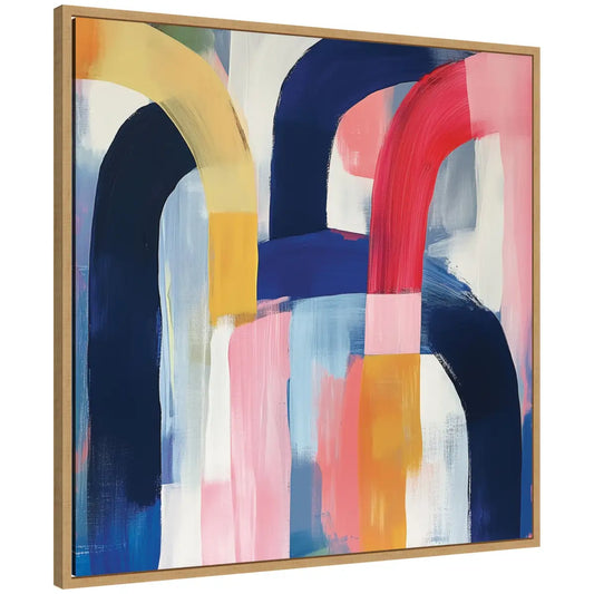 Joyful Abstract Framed Canvas Wall Art Print - kateandlaurel