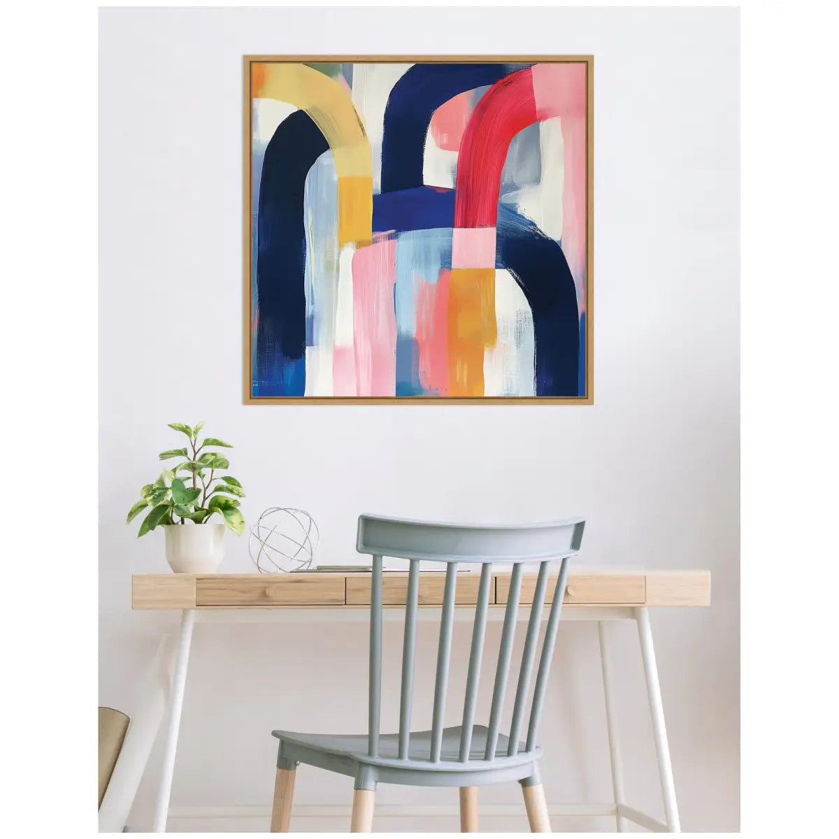 Joyful Abstract Framed Canvas Wall Art Print - kateandlaurel
