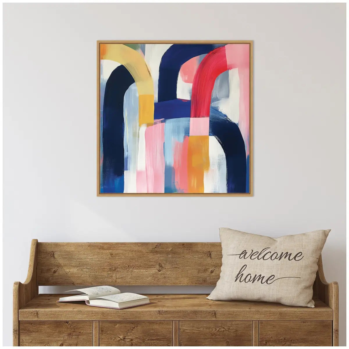 Joyful Abstract Framed Canvas Wall Art Print - kateandlaurel