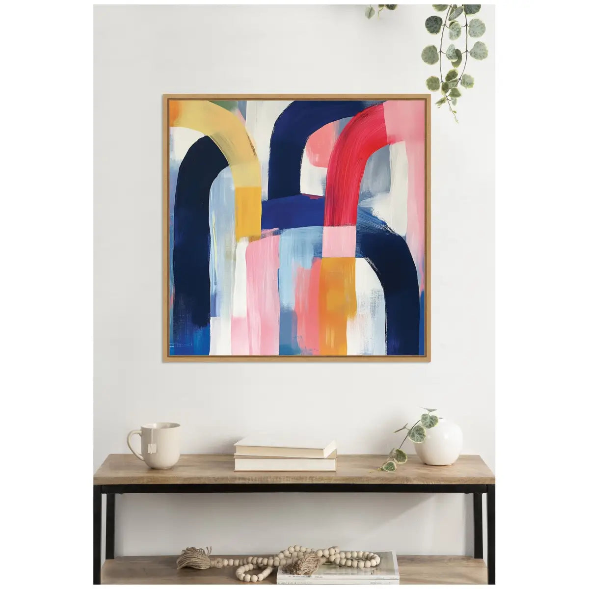 Joyful Abstract Framed Canvas Wall Art Print - kateandlaurel
