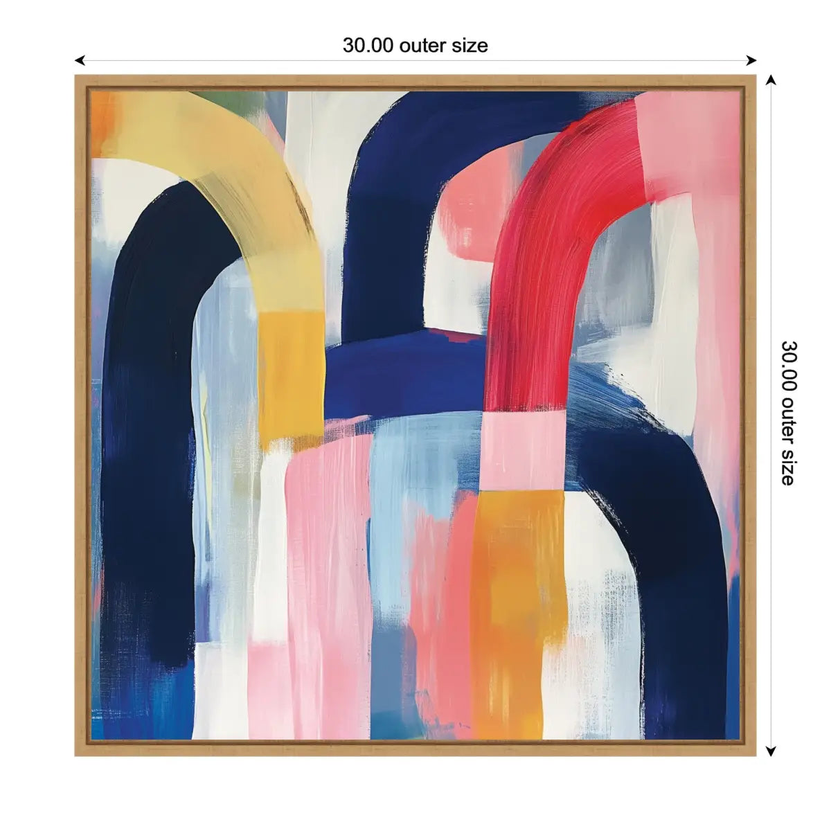 Joyful Abstract Framed Canvas Wall Art Print - kateandlaurel