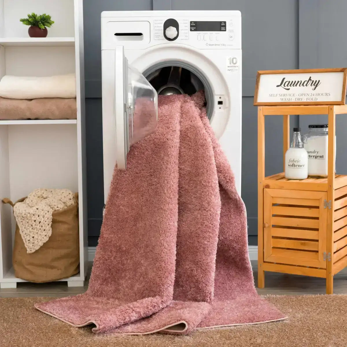 Judy Burgundy Washable Area Rug - Boutique Rugs