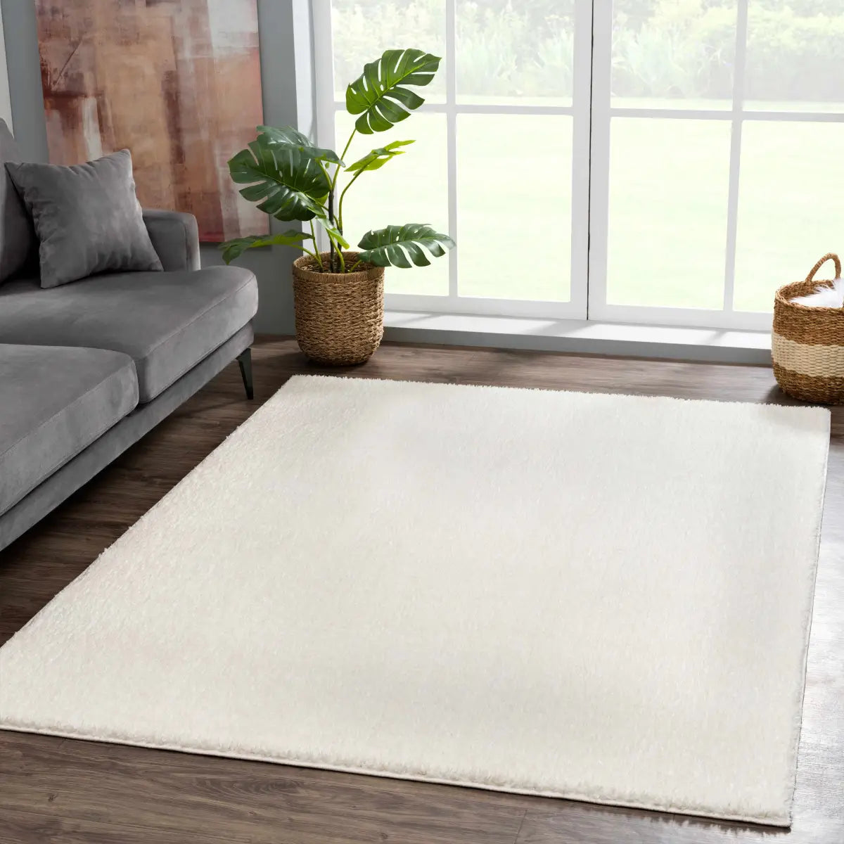 Judy White Washable Area Rug - Boutique Rugs