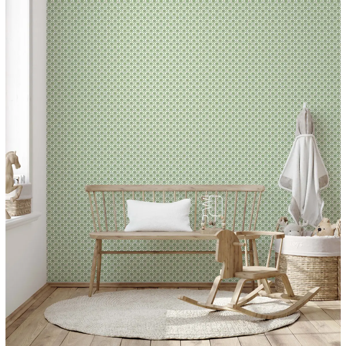 Julia Wallpaper - Simple Floral Geometric - by Heights Design Studio - Loomwell Home Goods