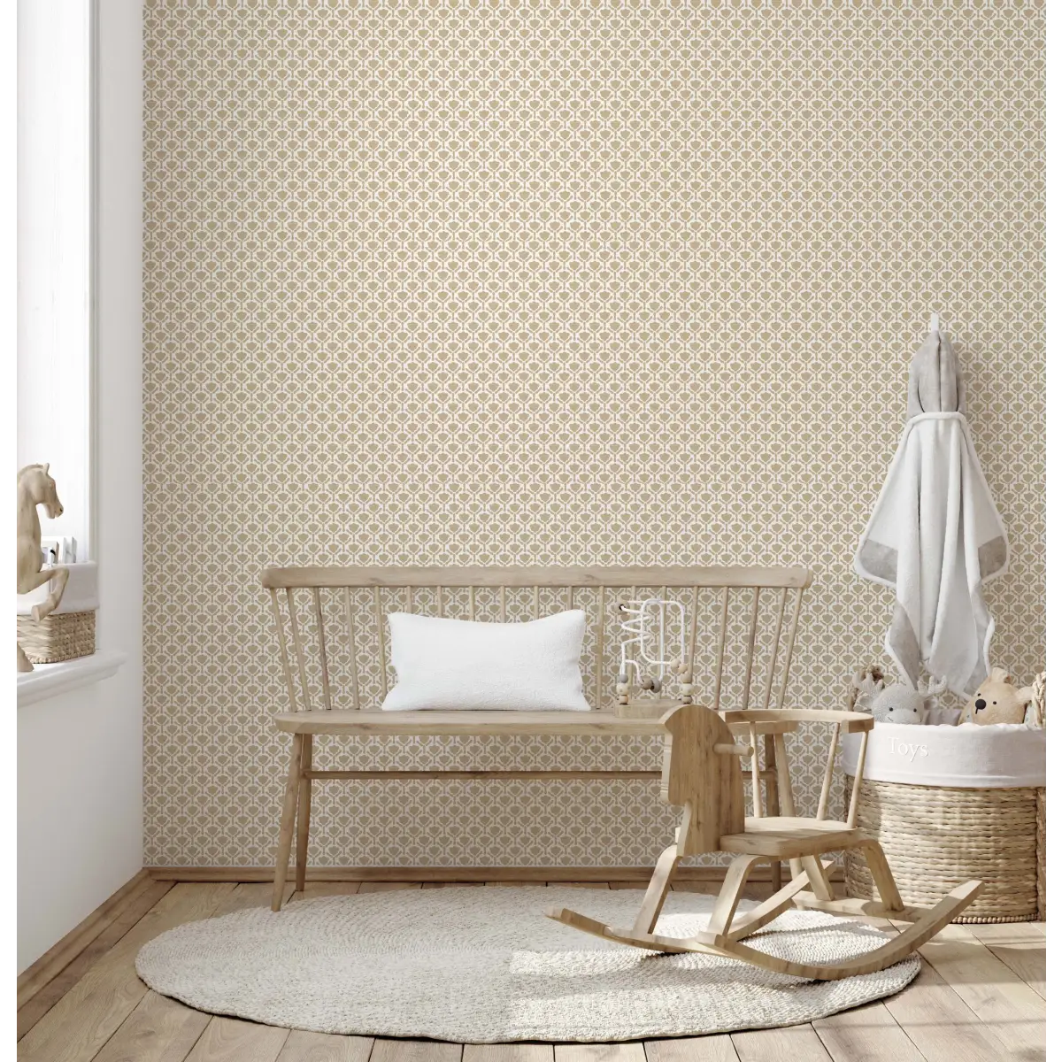 Julia Wallpaper - Simple Floral Geometric - by Heights Design Studio - Loomwell Home Goods
