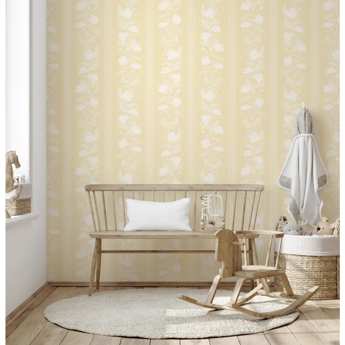 Juliet Wallpaper - Floral Stripe - by RNM Arts - Loomwell Home Goods