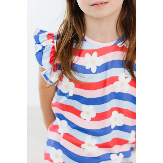 July Vibes S/S Ruffle Tee - Mila & Rose ®