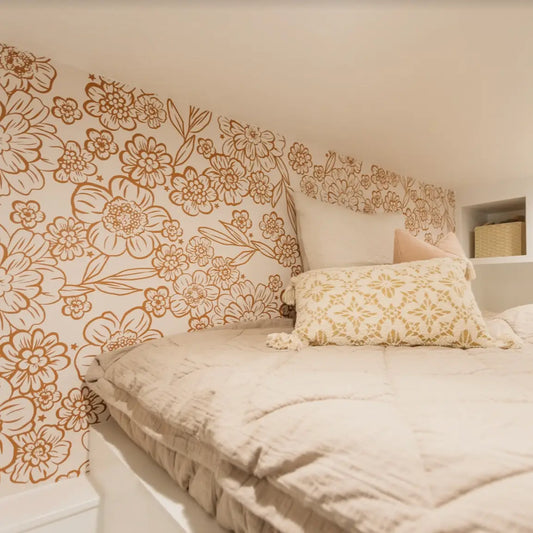 June Wallpaper - Flowers - by Golden June - Loomwell Home Goods